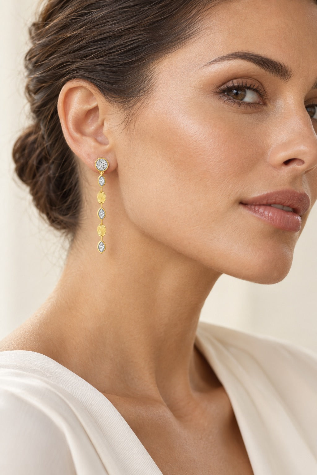 10K Yellow Gold Round Lab-Grown Diamond Earrings – 0.25 CTW - lifestyle