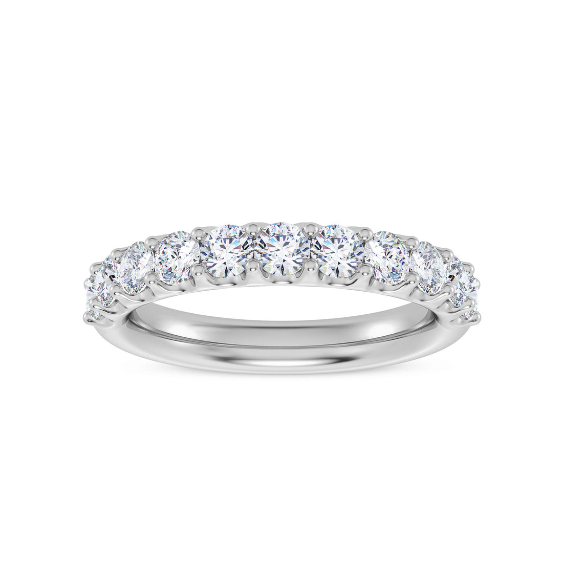 14K White Gold Round Lab-Grown Diamond Wedding Band – 1 CTW - product
