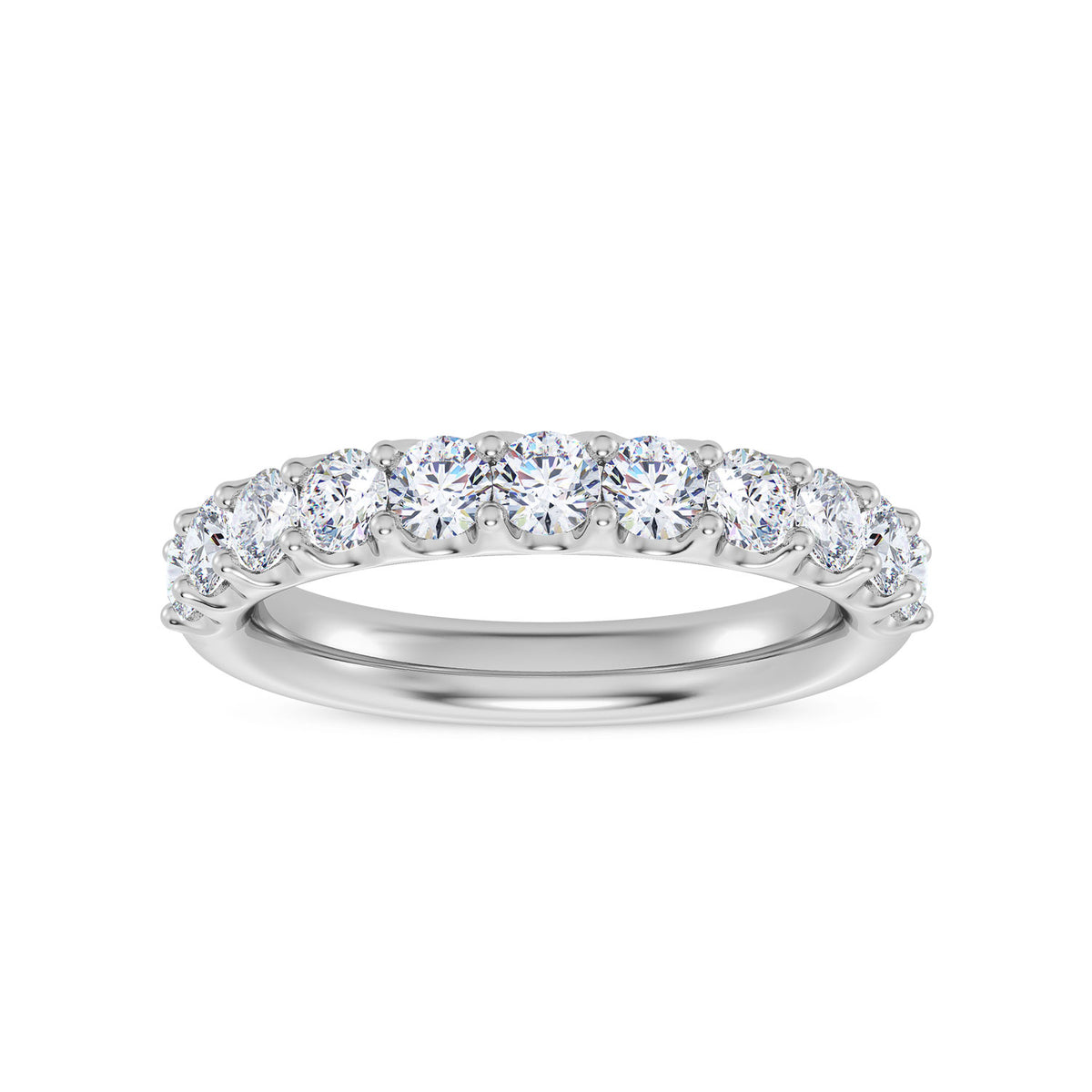 14K White Gold Round Lab-Grown Diamond Wedding Band – 1 CTW - product