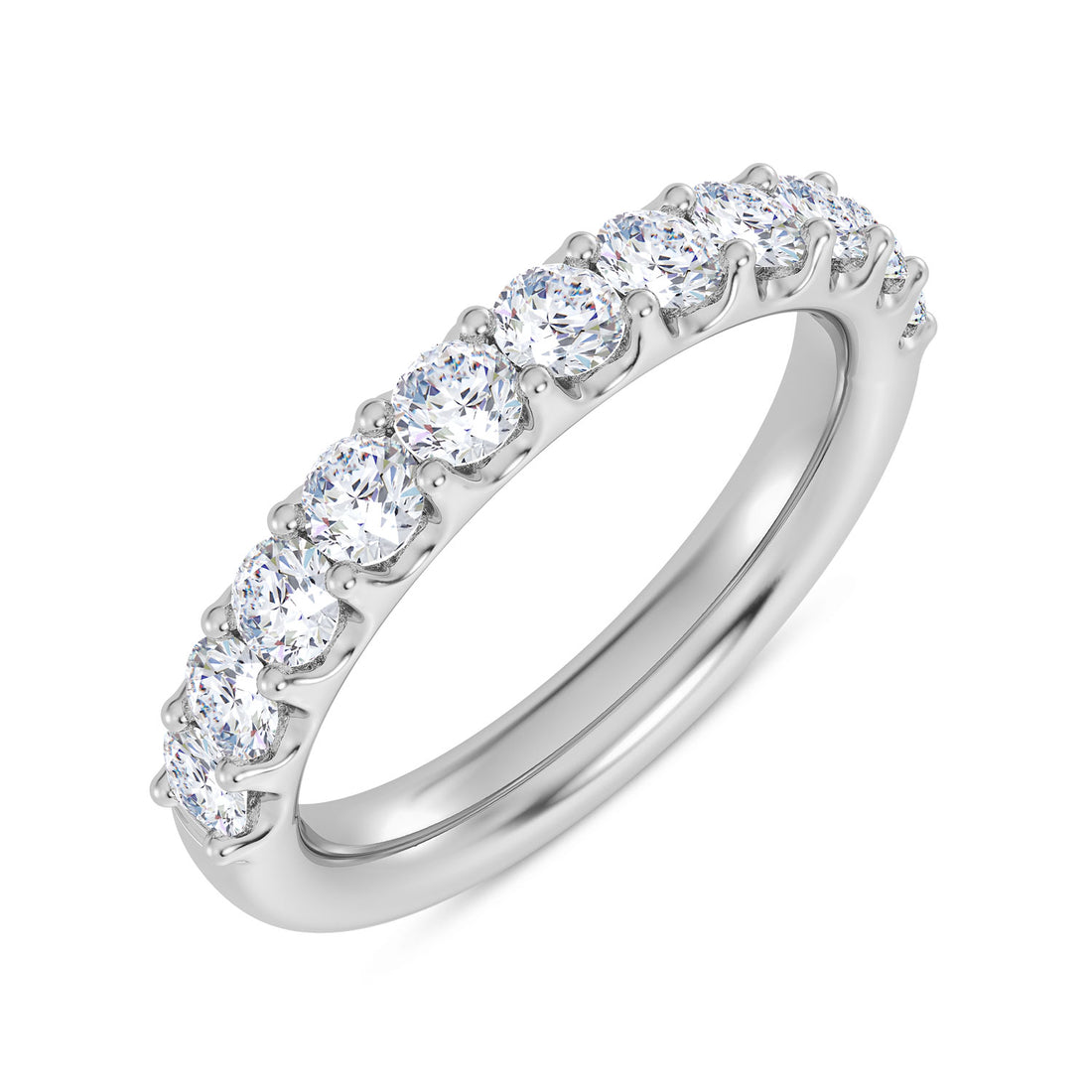 14K White Gold Round Lab-Grown Diamond Wedding Band – 1 CTW - product