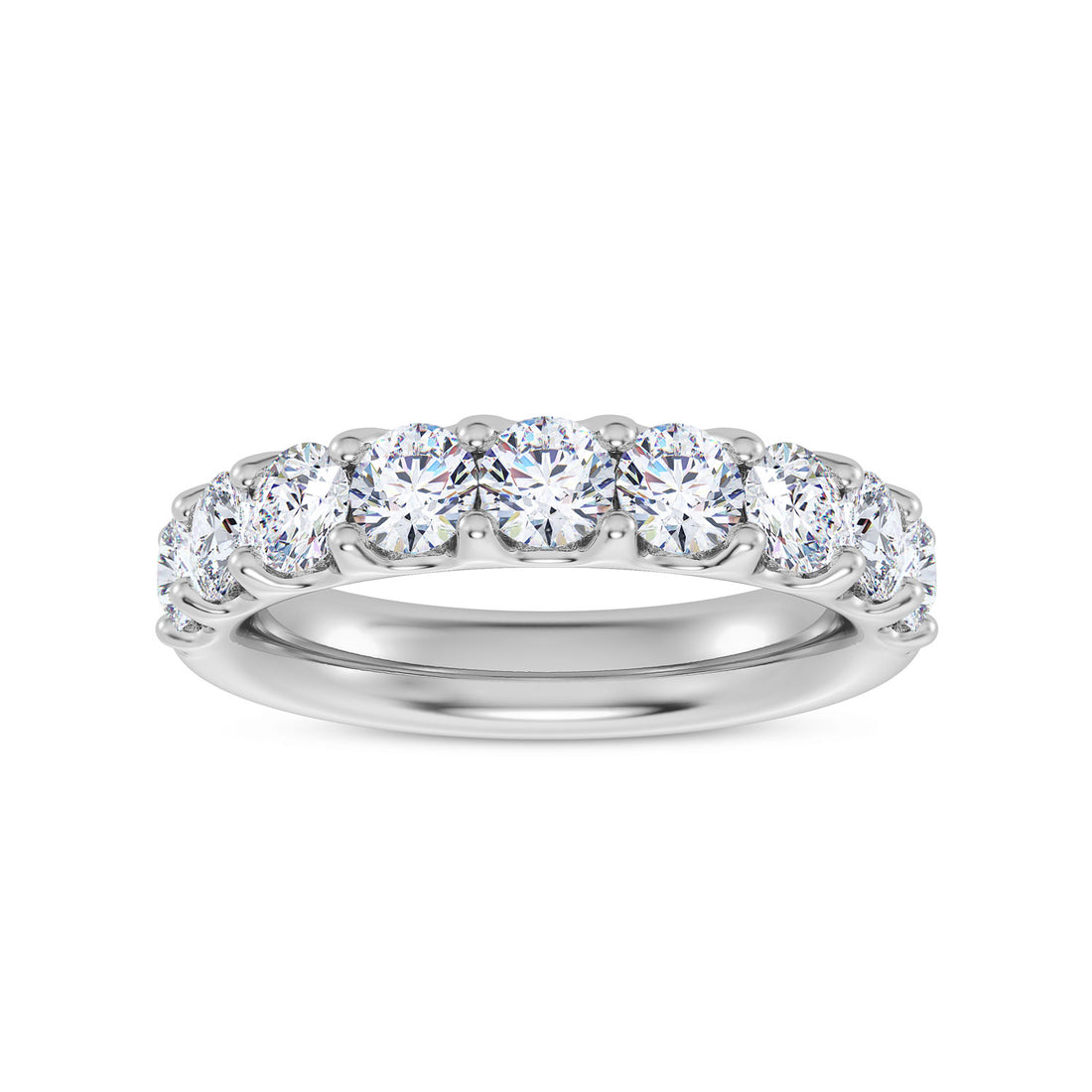 14K White Gold Round Lab-Grown Diamond Wedding Band – 1.5 CTW - product