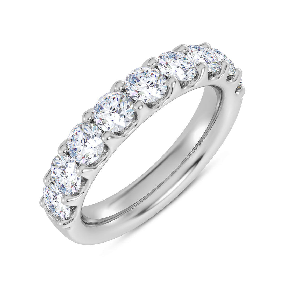 14K White Gold Round Lab-Grown Diamond Wedding Band – 1.5 CTW - product