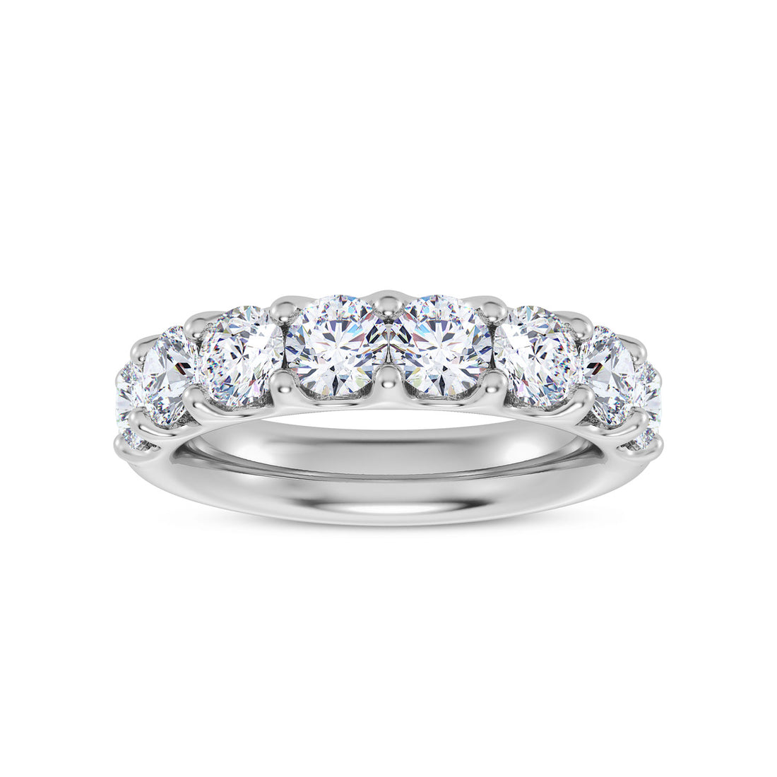 14K White Gold Round Lab-Grown Diamond Wedding Band – 2 CTW - product