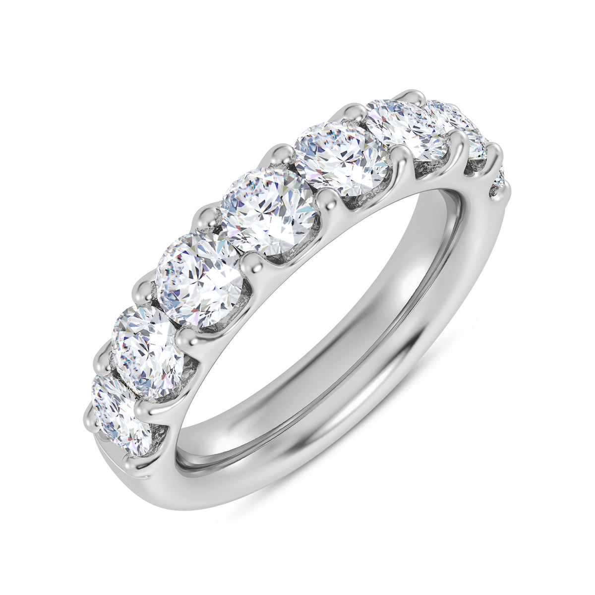 14K White Gold Round Lab-Grown Diamond Wedding Band – 2 CTW - product