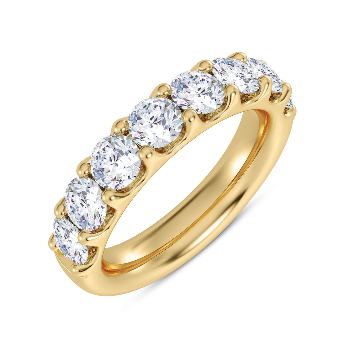 14K Yellow Gold Round Lab-Grown Diamond Wedding Band – 2 CTW - product