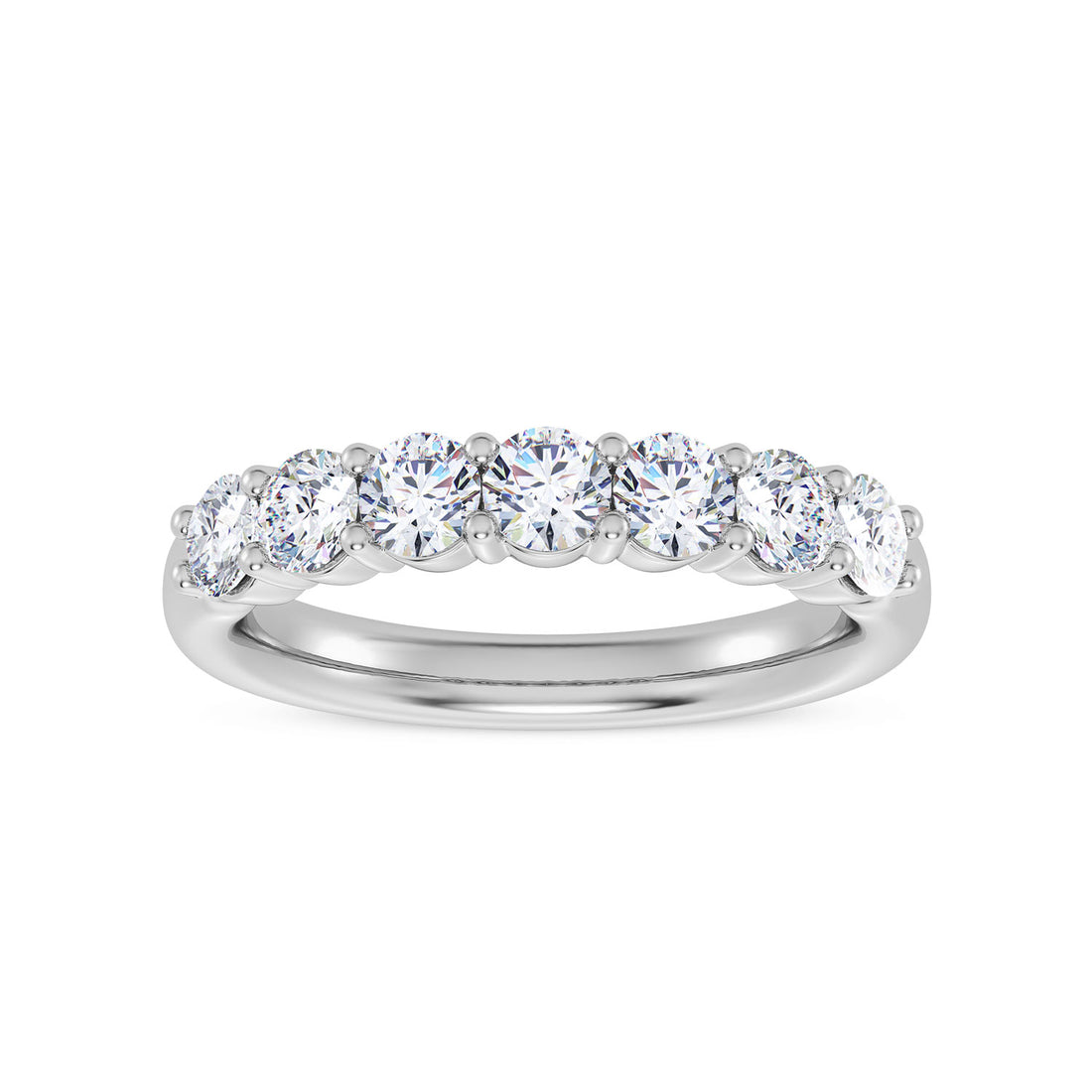 14K White Gold Round Lab-Grown Diamond Wedding Band – 1 CTW - product