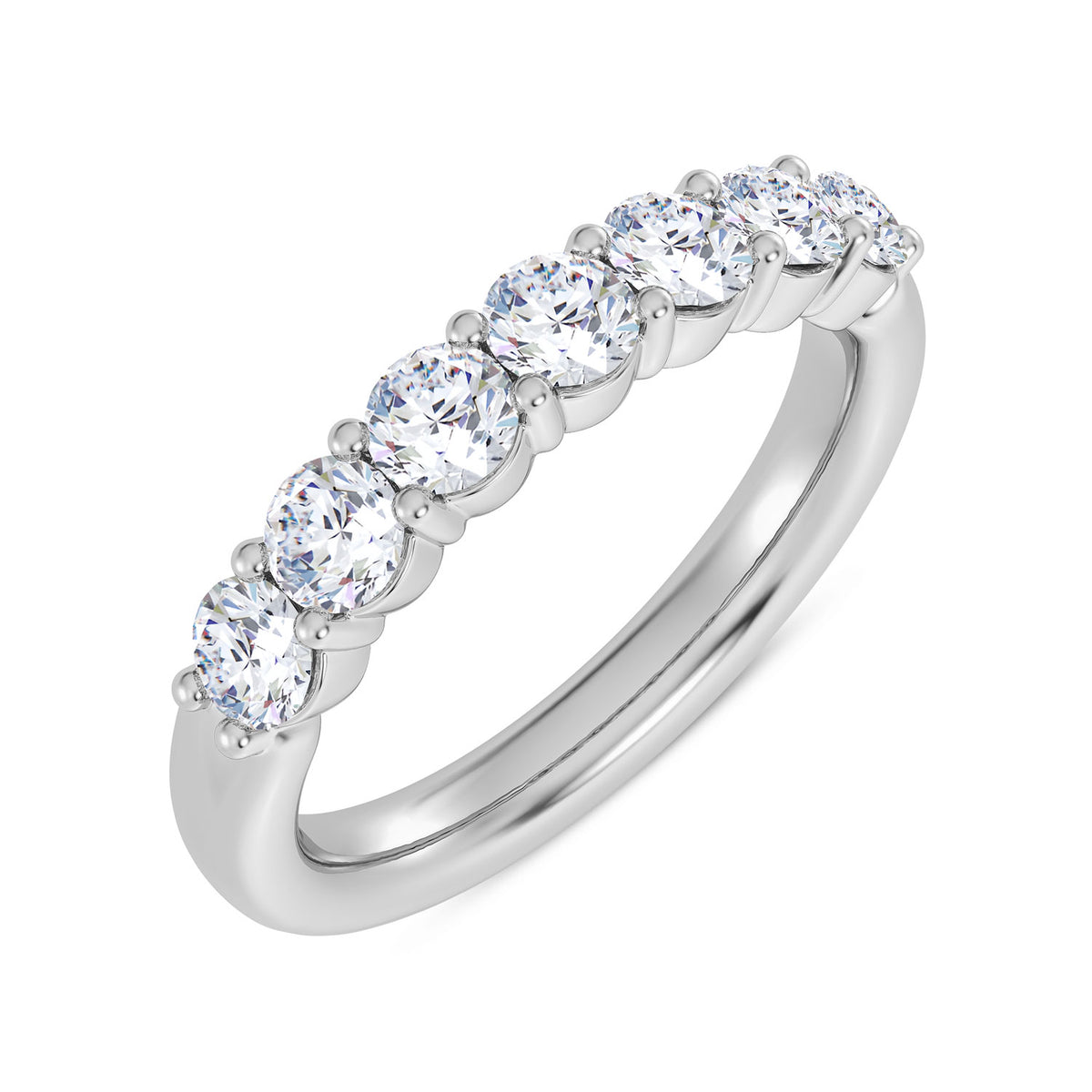 14K White Gold Round Lab-Grown Diamond Wedding Band – 1 CTW - product