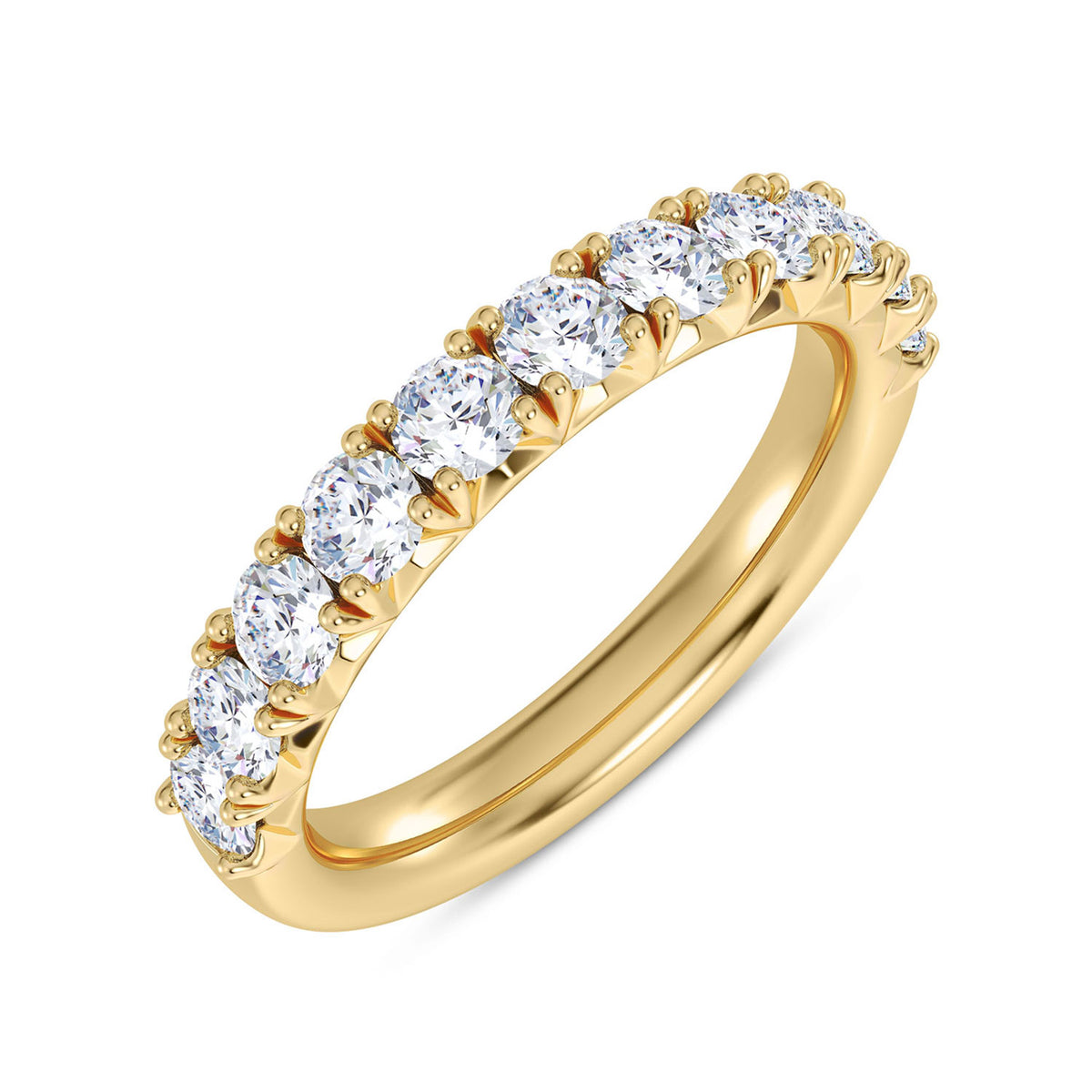 14K Yellow Gold Round Lab-Grown Diamond Wedding Band – 0.88 CTW - product