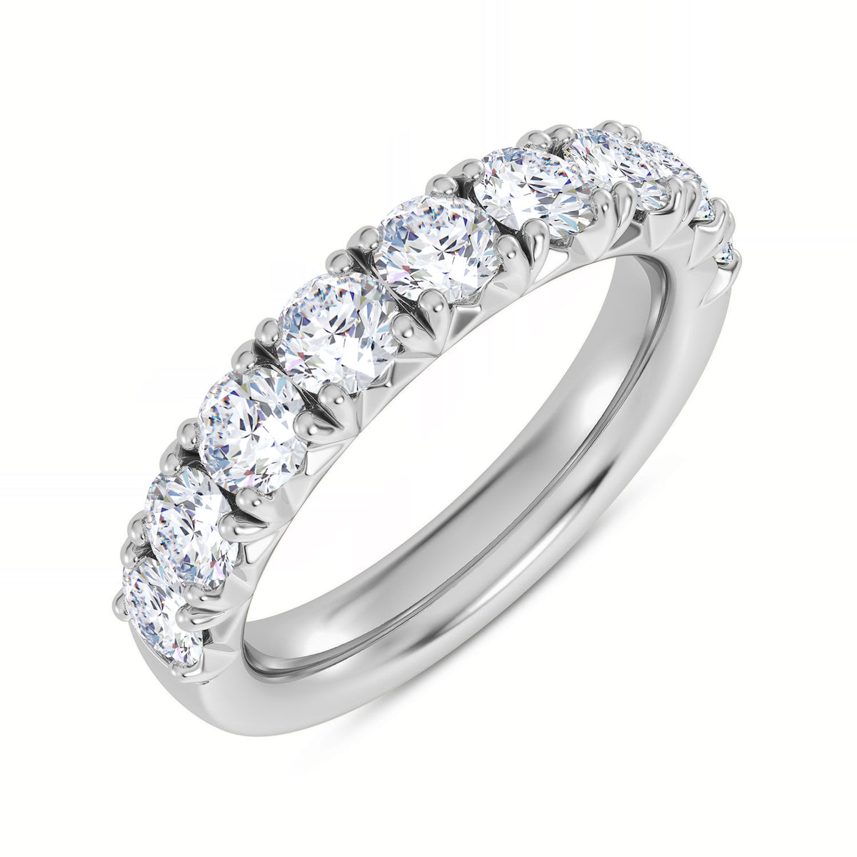 14K White Gold Round Lab-Grown Diamond Wedding Band – 1.5 CTW - product