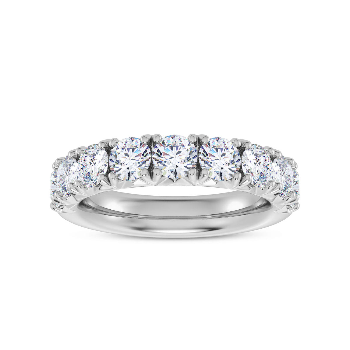 14K White Gold Round Lab-Grown Diamond Wedding Band – 2 CTW - product
