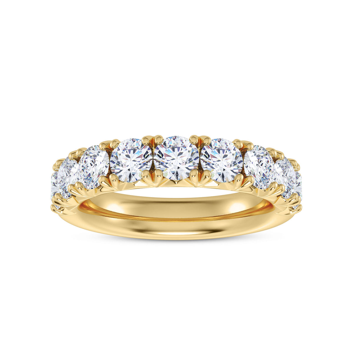 14K Yellow Gold Round Lab-Grown Diamond Wedding Band – 2 CTW - product