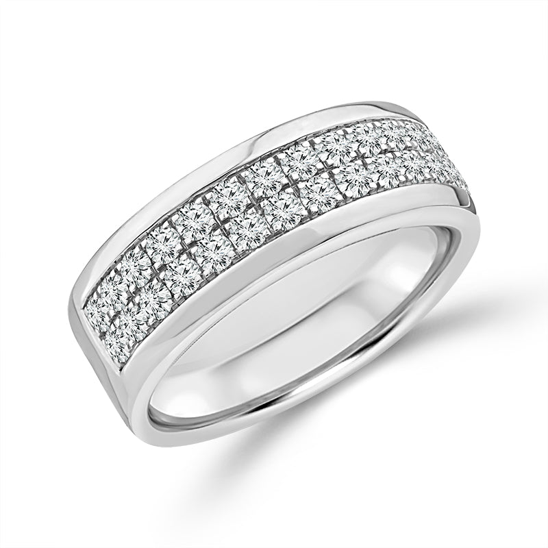 10K White Gold Round Lab-Grown Diamond Men's Wedding Band – 1 CTW - product