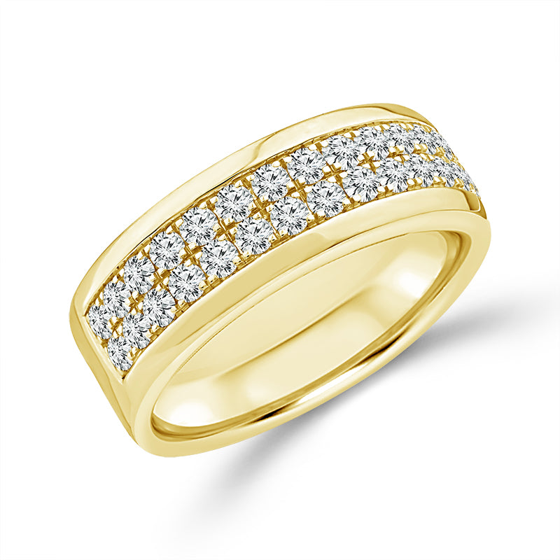 10K Yellow Gold Round Lab-Grown Diamond Men's Wedding Band – 1 CTW - product