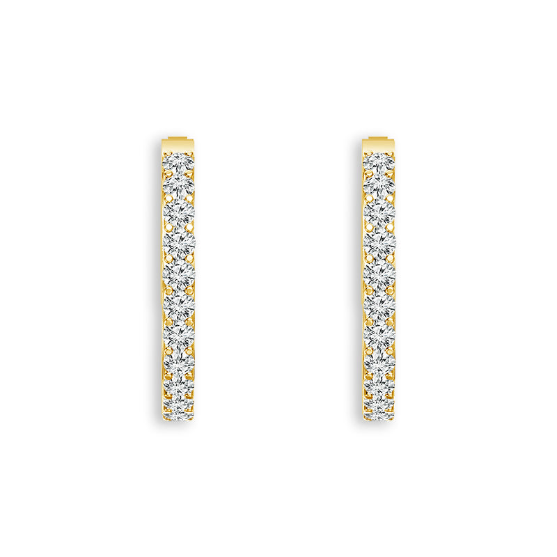 14K Yellow Gold Round Lab-Grown Diamond Hoop Earrings – 3 CTW - product