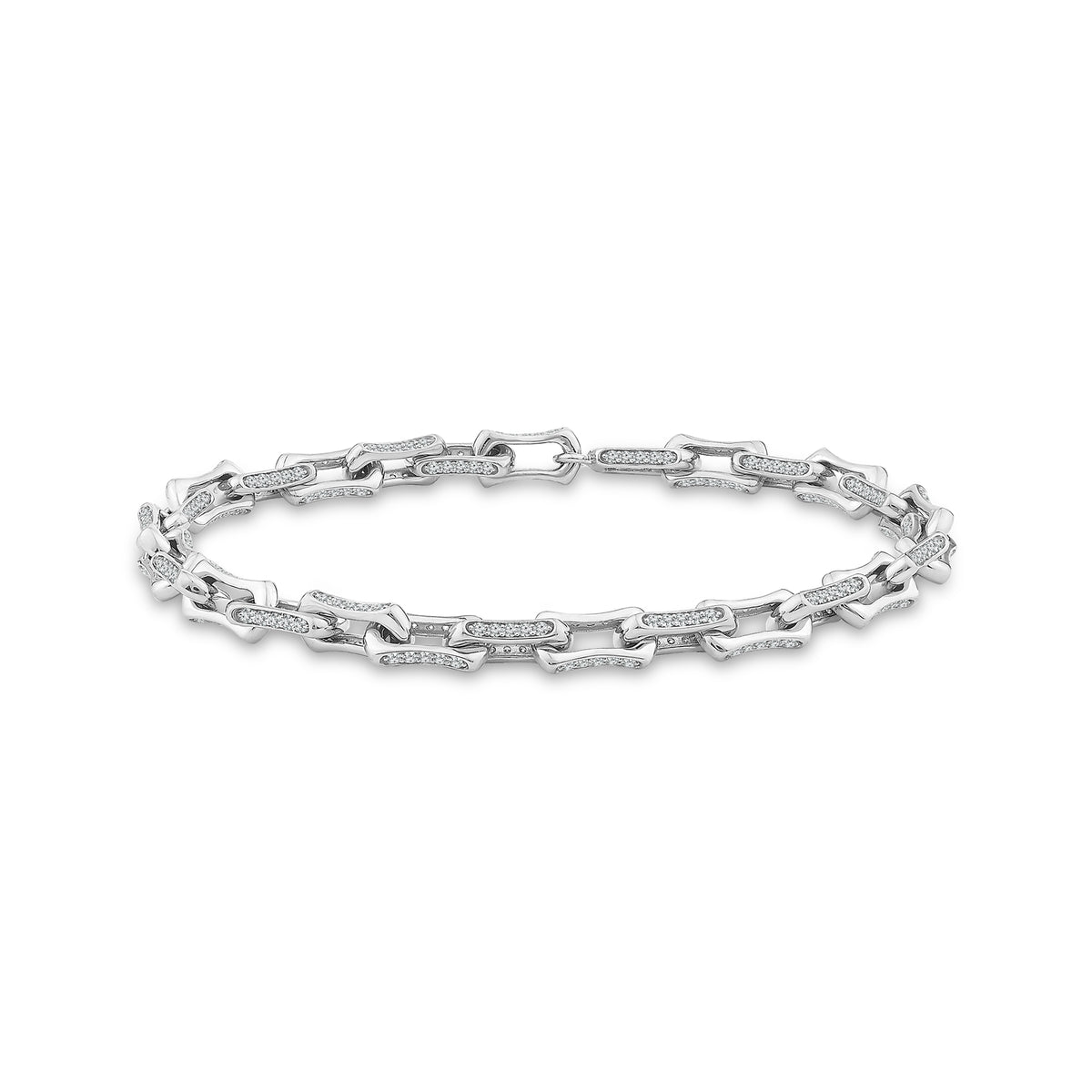 925 Sterling Silver Lab-Grown Diamond Men's Fashion Bracelet – 2.75 CTW - product
