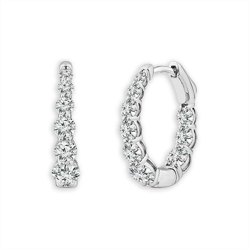 10K White Gold Round Lab-Grown Diamond Hoop Earrings – 0.5 CTW - product