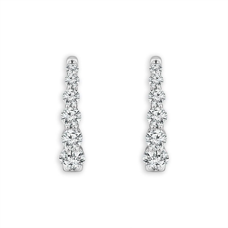 10K White Gold Round Lab-Grown Diamond Hoop Earrings – 0.5 CTW - product