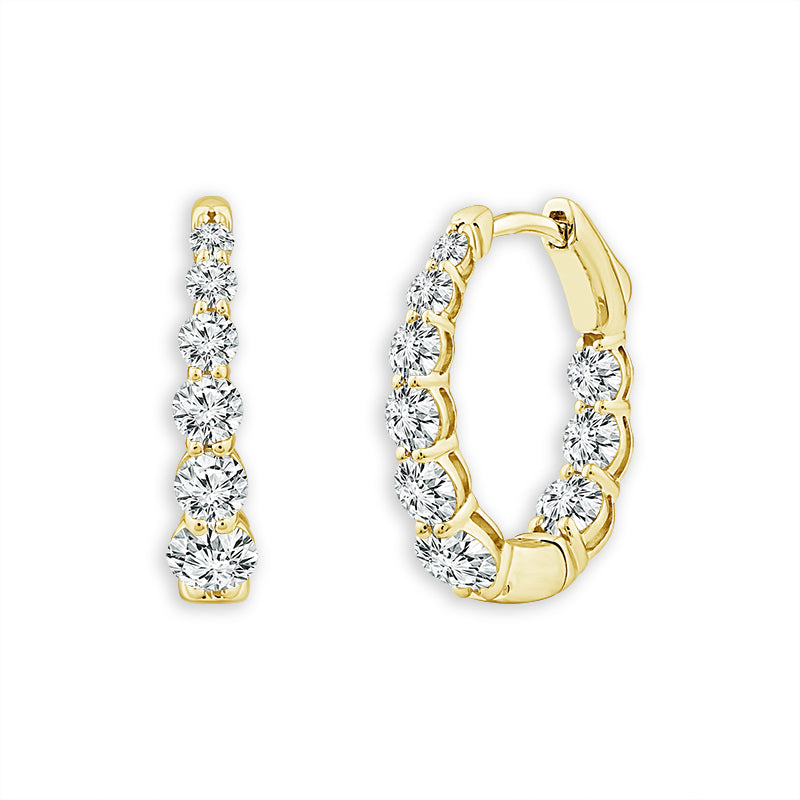 10K Yellow Gold Round Lab-Grown Diamond Hoop Earrings – 0.5 CTW - product
