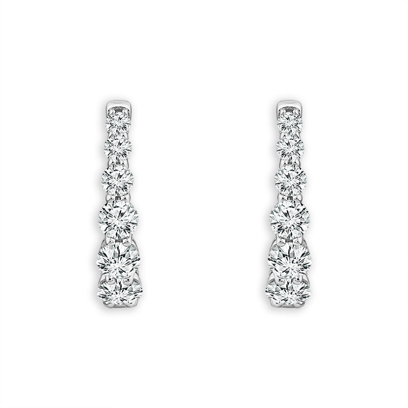 10K White Gold Round Lab-Grown Diamond Hoop Earrings – 1 CTW - product