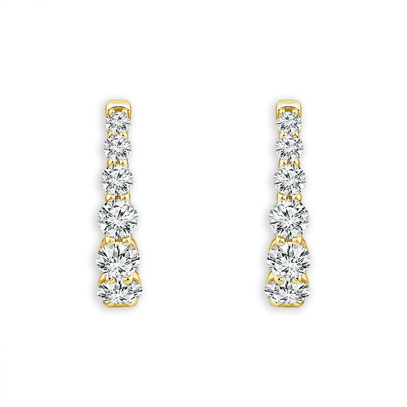 10K Yellow Gold Round Lab-Grown Diamond Hoop Earrings – 1 CTW - product