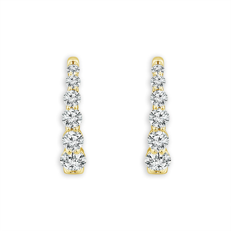 10K Yellow Gold Round Lab-Grown Diamond Hoop Earrings – 2 CTW - product