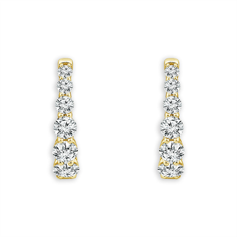 10K Yellow Gold Round Lab-Grown Diamond Hoop Earrings – 3 CTW - product