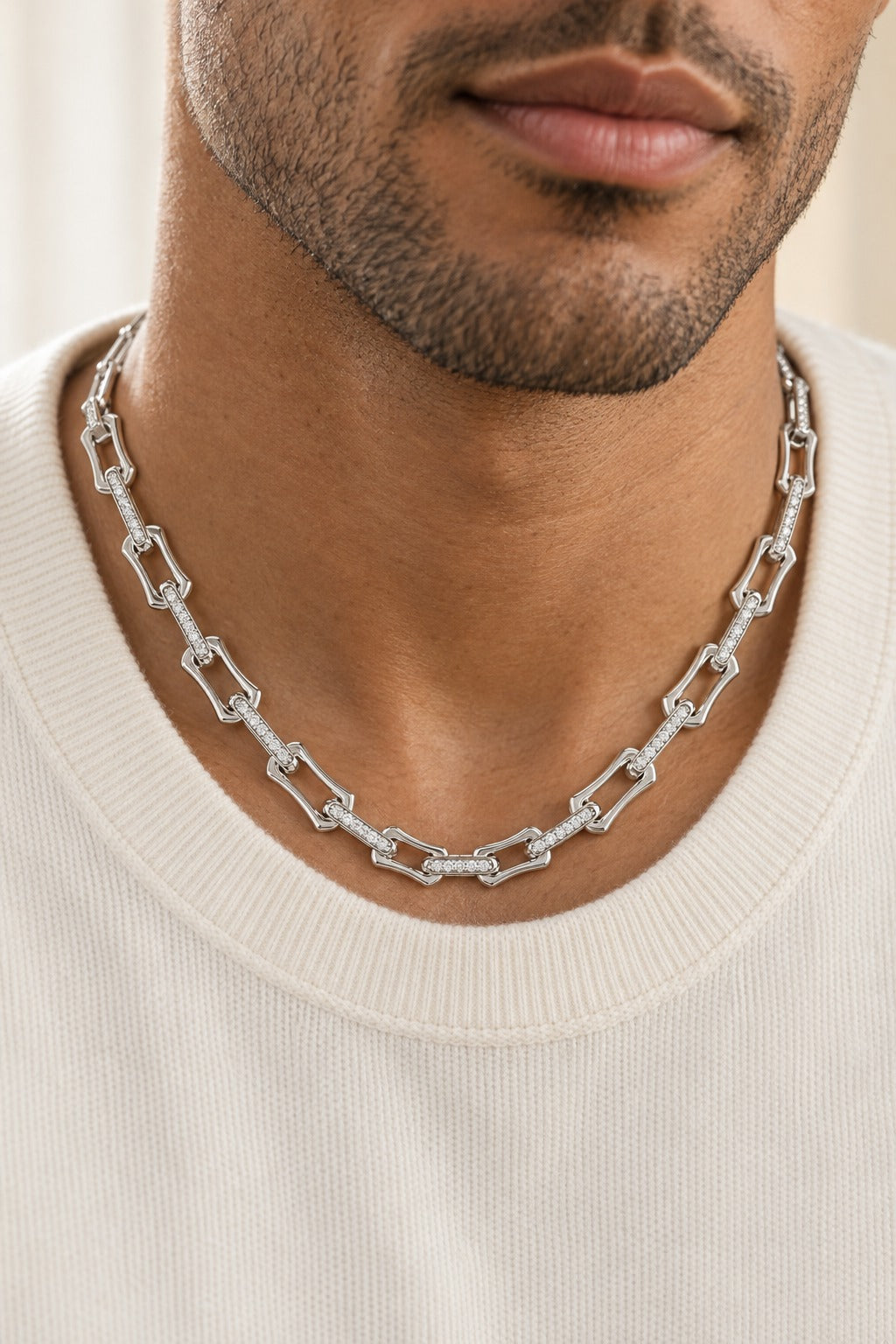Sterling Silver Round Lab-Grown Diamond Fashion Necklace – 6 CTW - lifestyle