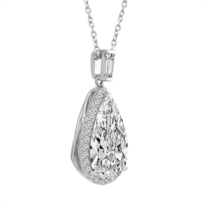 14K White Gold Princess Lab-Grown Diamond Fashion Pendant – 3.33 CTW - product