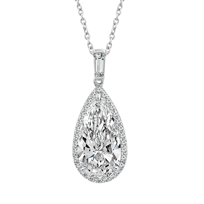 14K White Gold Princess Lab-Grown Diamond Fashion Pendant – 3.33 CTW - product