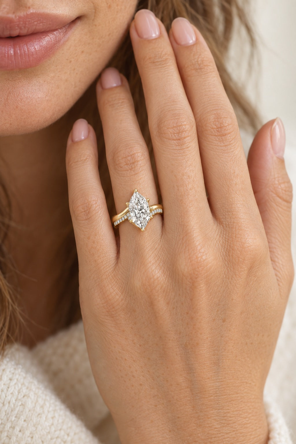 14K Yellow Gold Marquise Lab-Grown Diamond Bridal Set – 3.25 CTW - lifestyle