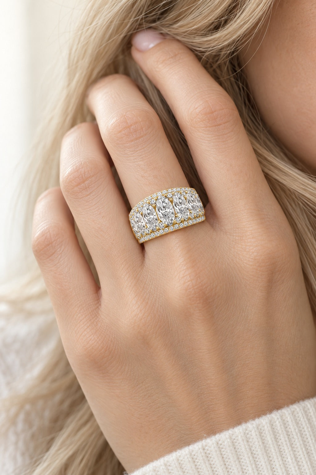 14K Yellow Gold Lab-Grown Diamond Fashion Ring – 3.5 CTW - lifestyle