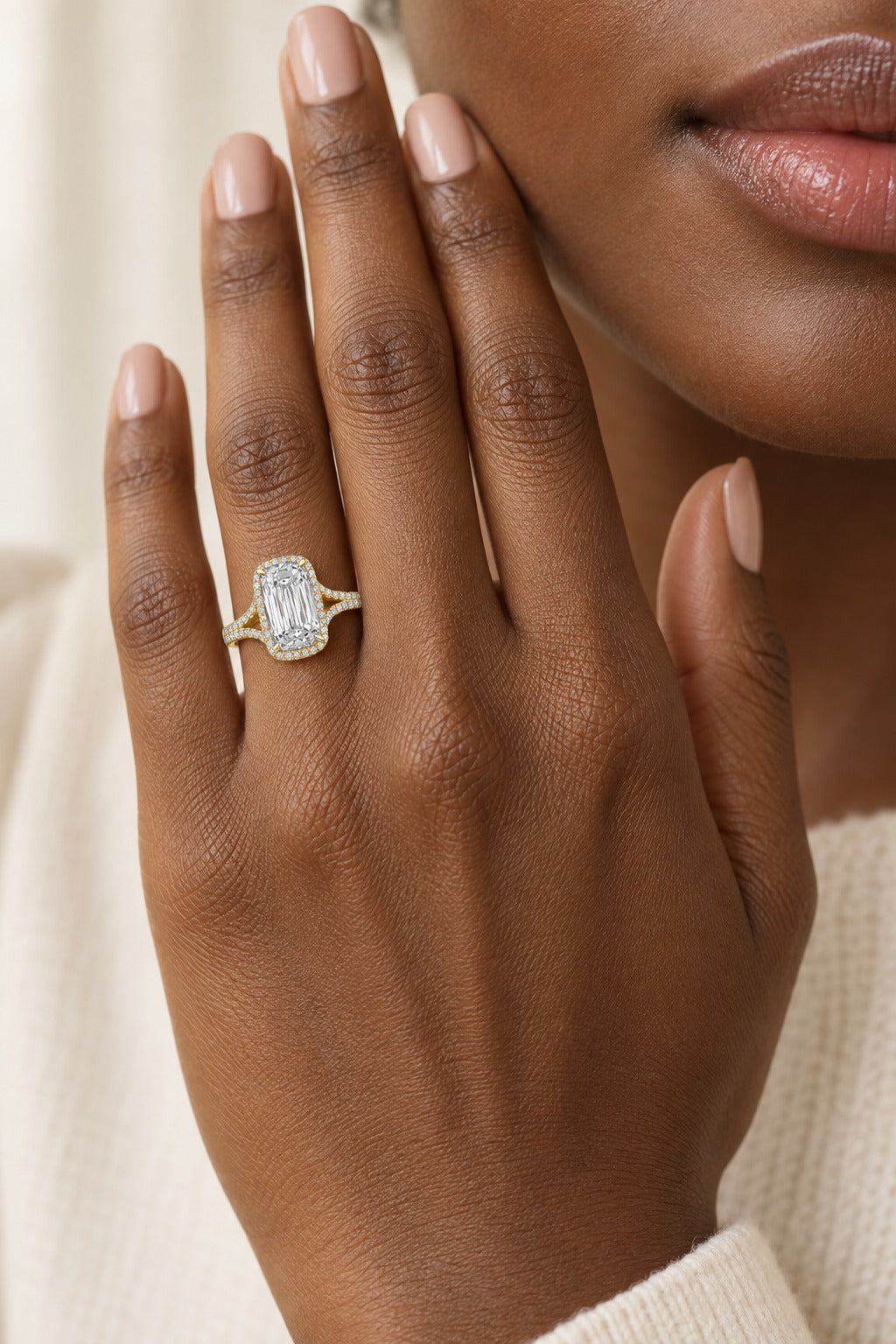 14K Yellow Gold Cushion Lab-Grown Diamond Engagement Ring – 5.37 CTW - lifestyle