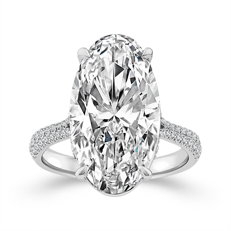 14K White Gold Oval Lab-Grown Diamond Engagement Ring – 8.25 CTW - product