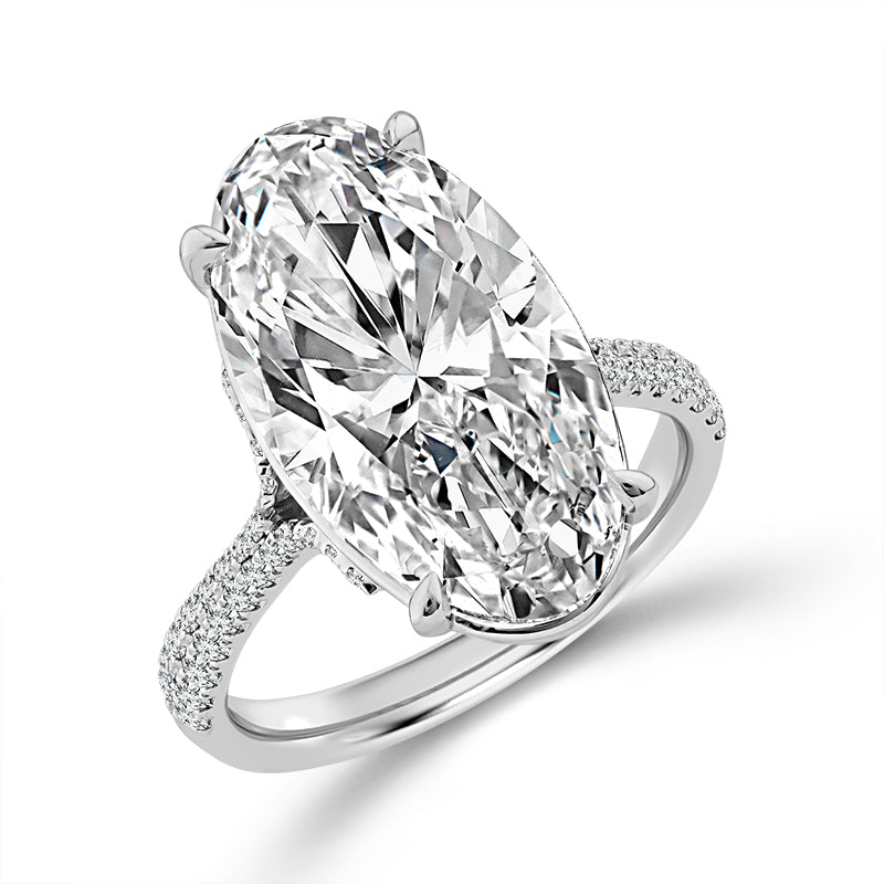 14K White Gold Oval Lab-Grown Diamond Engagement Ring – 8.25 CTW - product