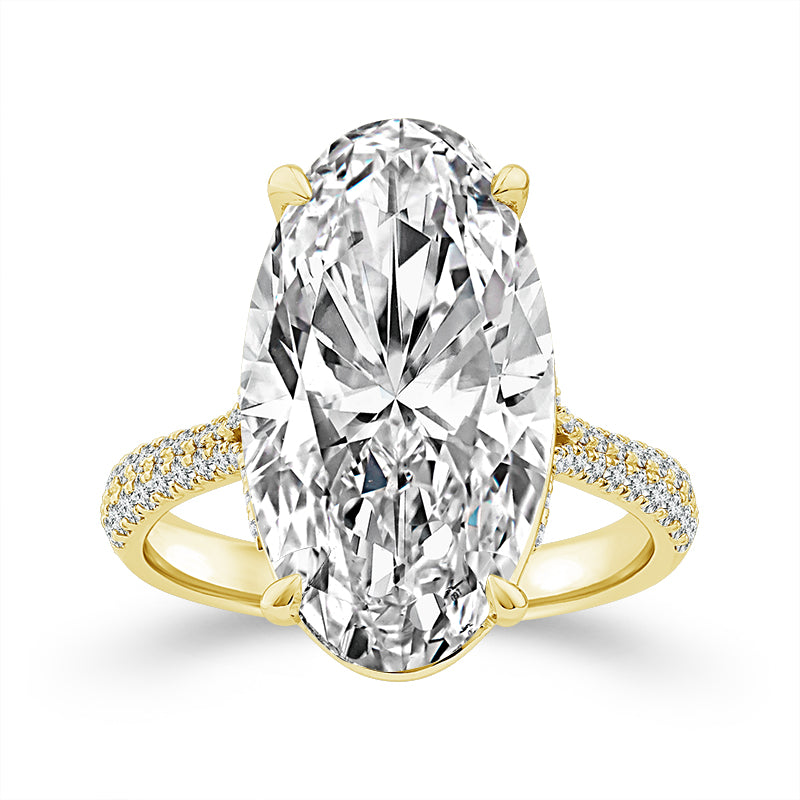 14K Yellow Gold Oval Lab-Grown Diamond Engagement Ring – 8.25 CTW - product