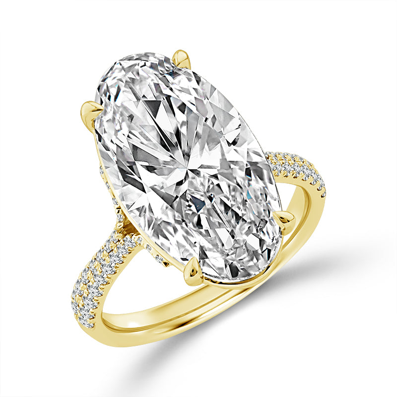 14K Yellow Gold Oval Lab-Grown Diamond Engagement Ring – 8.25 CTW - product
