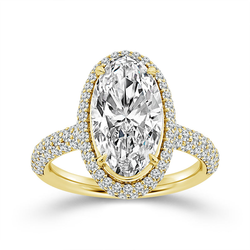 14K Yellow Gold Oval Lab-Grown Diamond Engagement Ring – 4.2 CTW - product