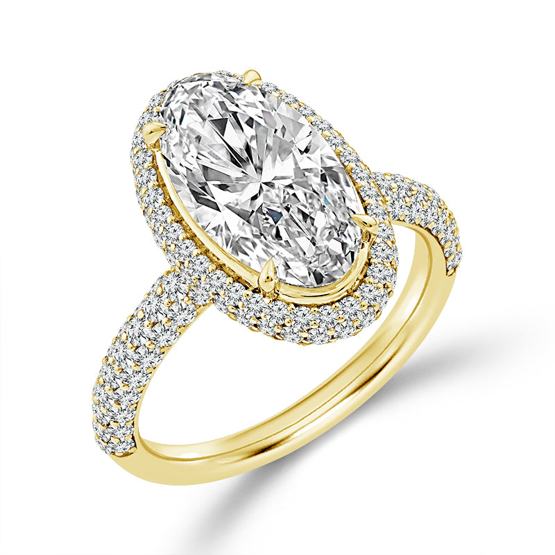 14K Yellow Gold Oval Lab-Grown Diamond Engagement Ring – 4.2 CTW - product