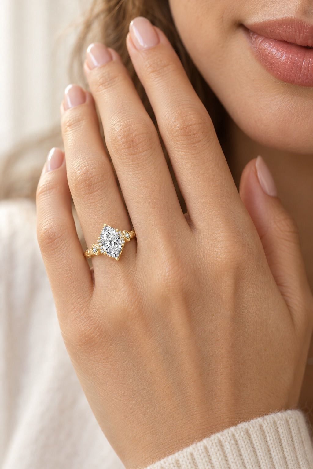 14K Yellow Gold Marquise Lab-Grown Diamond Engagement Ring – 2.06 CTW - lifestyle