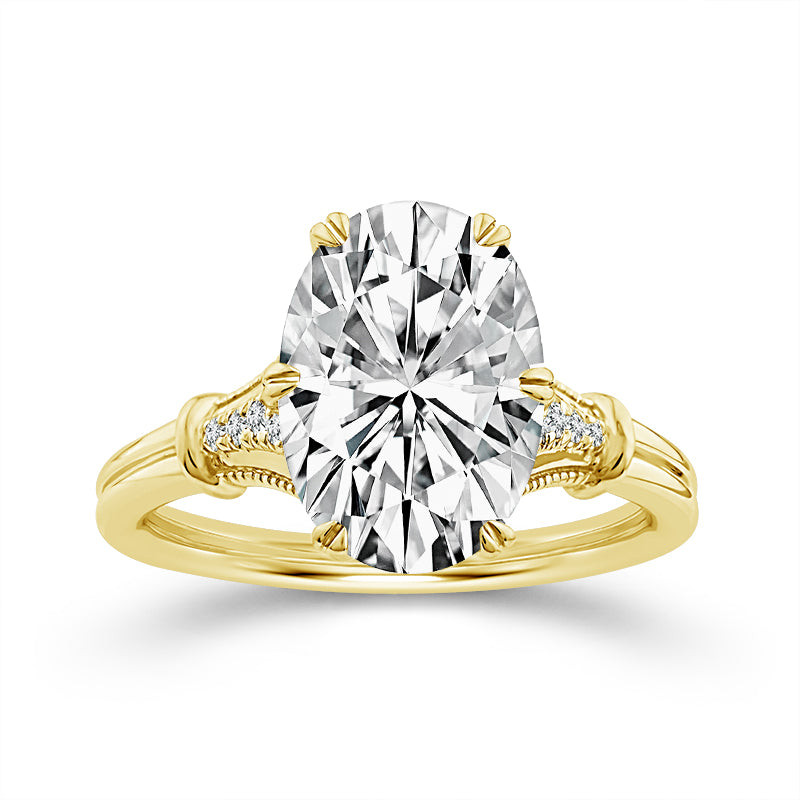 14K Yellow Gold Oval Lab-Grown Diamond Engagement Ring – 3.5 CTW - product