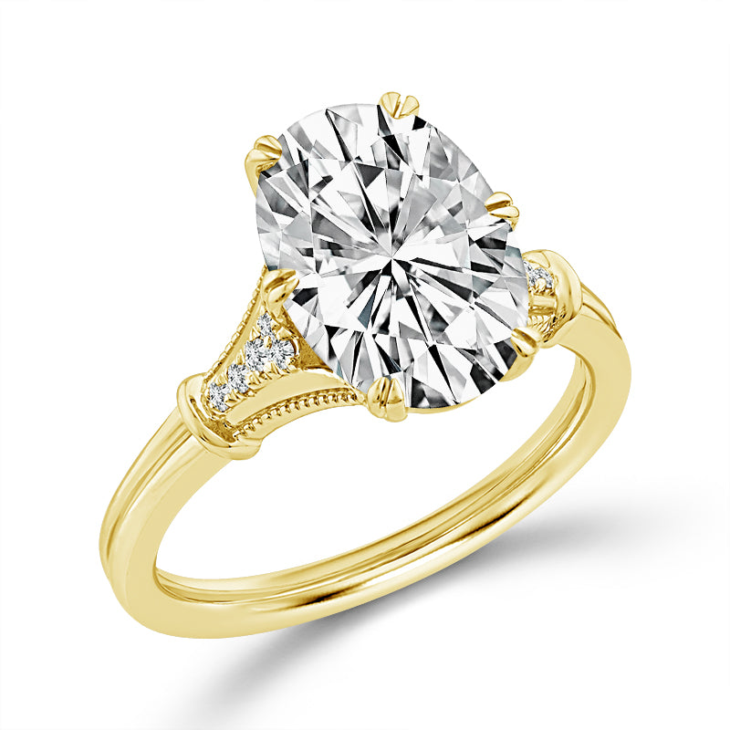 14K Yellow Gold Oval Lab-Grown Diamond Engagement Ring – 3.5 CTW - product