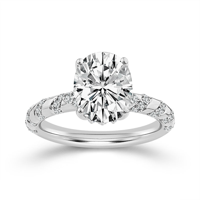 14K White Gold Oval Lab-Grown Diamond Engagement Ring – 2.5 CTW - product