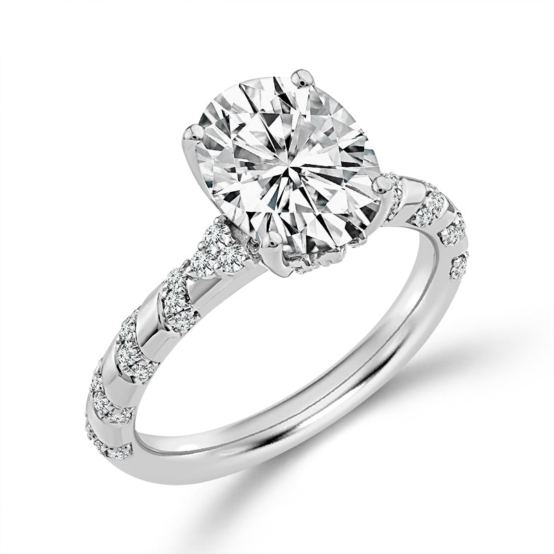 14K White Gold Oval Lab-Grown Diamond Engagement Ring – 2.5 CTW - product