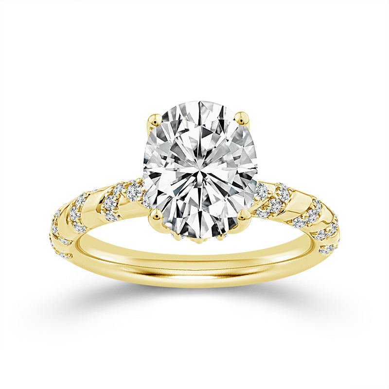 14K Yellow Gold Oval Lab-Grown Diamond Engagement Ring – 2.5 CTW - product
