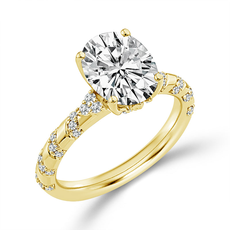 14K Yellow Gold Oval Lab-Grown Diamond Engagement Ring – 2.5 CTW - product