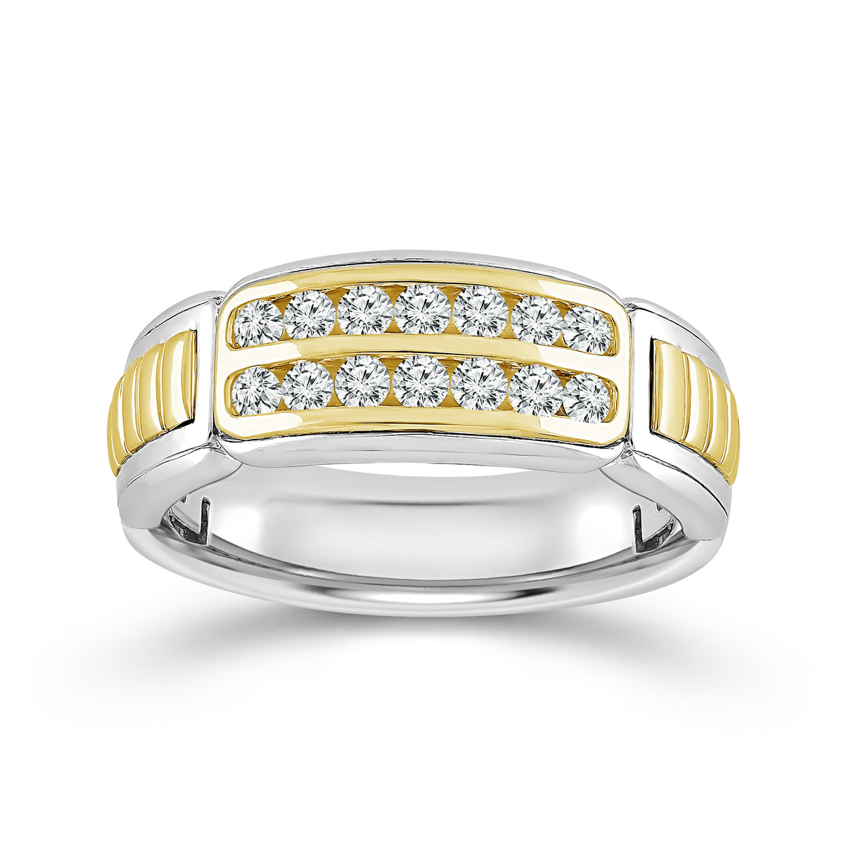 10K White Gold Round Lab-Grown Diamond Men's Wedding Band – 0.5 CTW - product