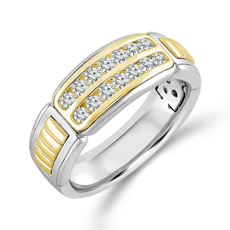 10K White Gold Round Lab-Grown Diamond Men's Wedding Band – 0.5 CTW - product