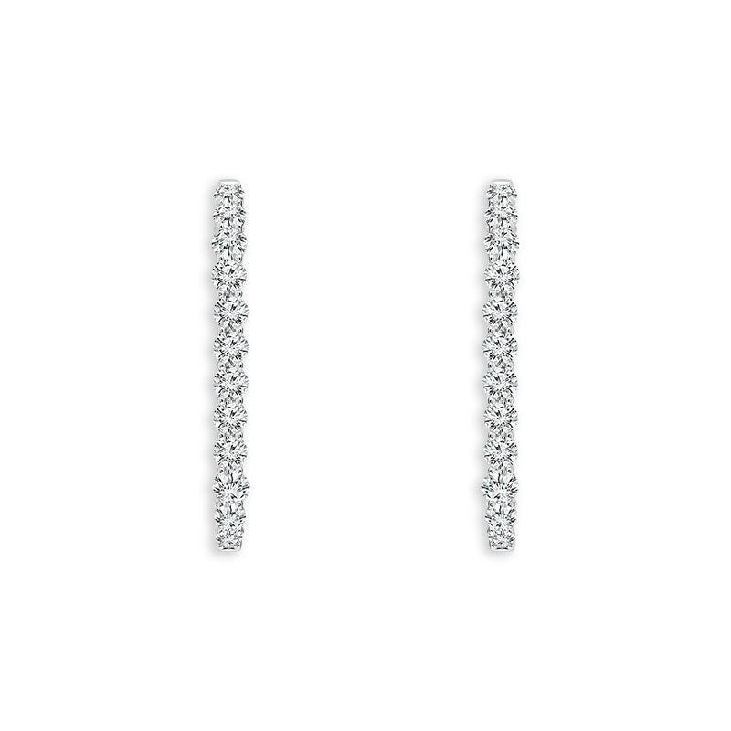 14K White Gold Round Lab-Grown Diamond Hoop Earrings – 4 CTW - product