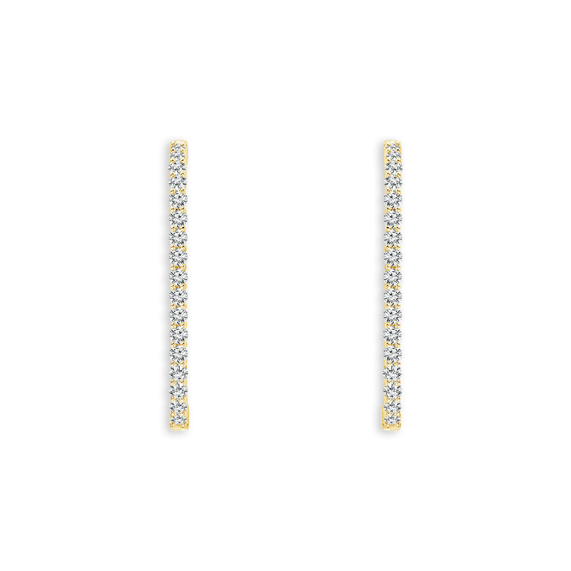 14K Yellow Gold Round Lab-Grown Diamond Hoop Earrings – 1 CTW - product