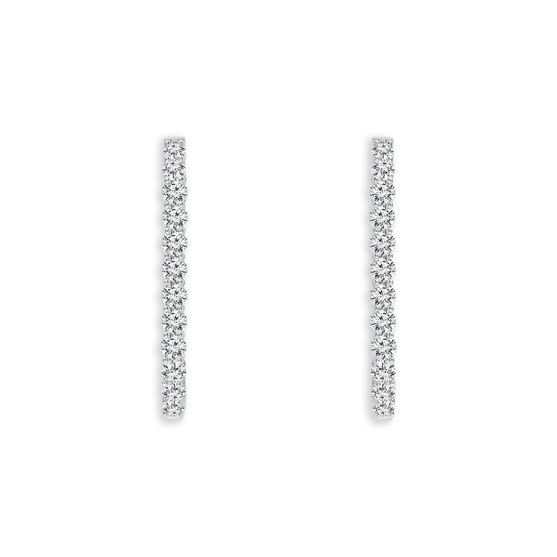 14K White Gold Round Lab-Grown Diamond Hoop Earrings – 2 CTW - product